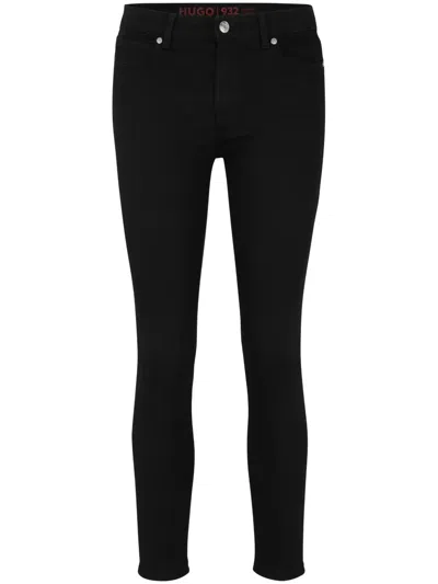 Hugo Boss Slim Cut Cotton Trousers In Black