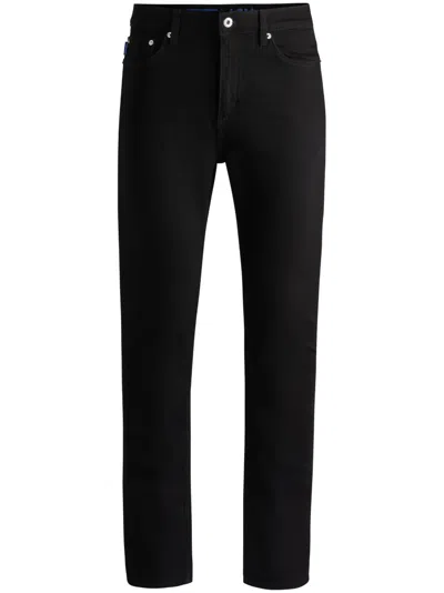 Hugo Boss Slim-fit Jeans In Black Stretch Denim