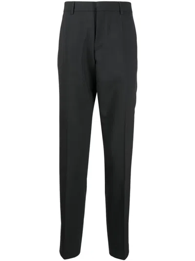 Hugo Boss Slim-cut Mid-rise Trousers In Black