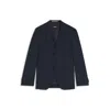 Hugo Boss Slim-fit Blazer In Checked Virgin Wool In Blue