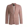 Hugo Boss Slim-fit Blazer In Micro-patterned Stretch Tweed In Multi