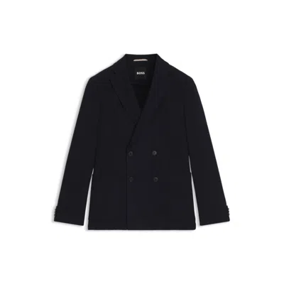 HUGO BOSS SLIM-FIT BLAZER IN MICRO-PATTERNED STRETCH WOOL