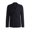 Hugo Boss Slim-fit Blazer In Patterned Wool In Blue