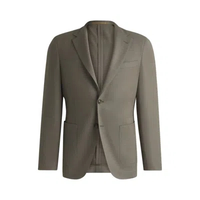 Hugo Boss Slim-fit Blazer In Performance-stretch Wool In Green