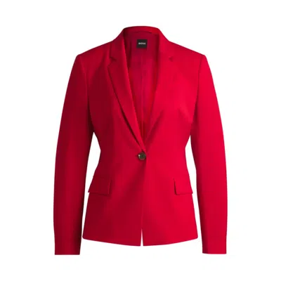 Hugo Boss Regular-fit Jacket In Crease-resistant Crepe In Red