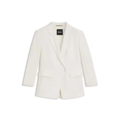 Hugo Boss Slim-fit Blazer With Press-stud Closure In White