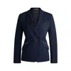 Hugo Boss Slim-fit Blazer With Zipped Pockets In Blue