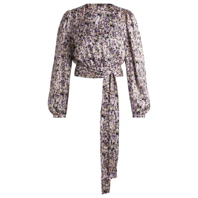 Hugo Boss Slim-fit Blouse In Printed Satin Twill In Gray
