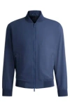 Hugo Boss Slim-fit Blouson Jacket In Wool Blend In Blue