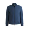Hugo Boss Slim-fit Blouson Jacket With Knitted Trims In Blue