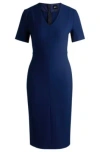 Hugo Boss Slim-fit Business Dress In Stretch Fabric In Light Blue