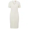 Hugo Boss Slim-fit Business Dress In Stretch Fabric In White