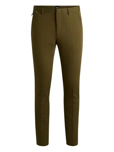 Hugo Boss Slim-fit Chino Trousers In Green