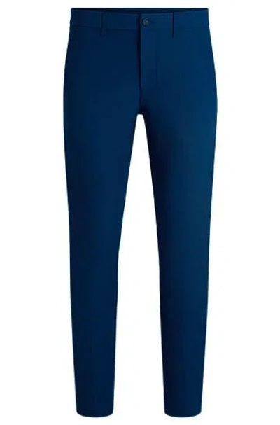 Hugo Boss Slim-fit Chinos In Easy-iron Four-way Stretch Fabric In Blue