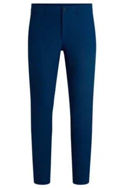 Hugo Boss Slim-fit Chinos In Easy-iron Four-way Stretch Fabric In Light Blue