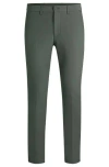 Hugo Boss Slim-fit Chinos In Easy-iron Four-way Stretch Fabric In Green