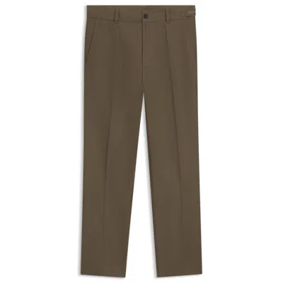 Hugo Boss Slim-fit Chinos In Mercerised Cotton Twill In Brown