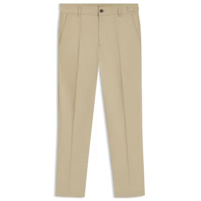 Hugo Boss Slim-fit Chinos In Mercerized Cotton Twill In Neutral
