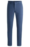 Hugo Boss Slim-fit Chinos In Stretch-cotton Gabardine In Blue