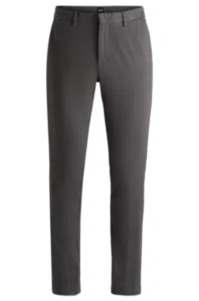 Hugo Boss Slim-fit Chinos In Stretch-cotton Gabardine In Grey