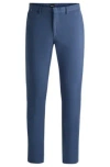 Hugo Boss Slim-fit Chinos In Stretch-cotton Gabardine In Light Blue