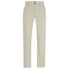 Hugo Boss Slim-fit Chinos In Stretch-cotton Satin In Light Beige