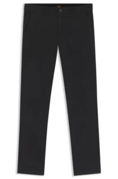 HUGO BOSS SLIM-FIT CHINOS IN STRETCH-COTTON SATIN