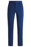 Hugo Boss Slim-fit Chinos In Stretch-cotton Satin In Light Blue
