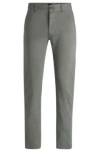 Hugo Boss Slim-fit Chinos In Stretch-cotton Satin In Light Grey