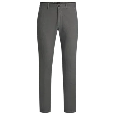 Hugo Boss Slim-fit Chinos In Structured Comfort-stretch Cotton In Beige