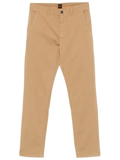 Hugo Boss Slim-fit Chinos In Nude