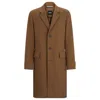 Hugo Boss Slim-fit Coat In A Cotton Blend In Multi