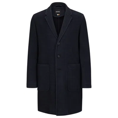 HUGO BOSS SLIM-FIT COAT IN A MICRO-PATTERNED WOOL BLEND