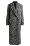 Hugo Boss Oversize-fit Coat In Boucl Tweed In Patterned