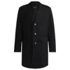 Hugo Boss Slim-fit Coat In Checked Wool And Cashmere In Black