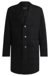 Hugo Boss Slim-fit Coat In Checked Wool And Cashmere In Black