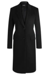 Hugo Boss Slim-fit Coat In Wool And Cashmere In Black