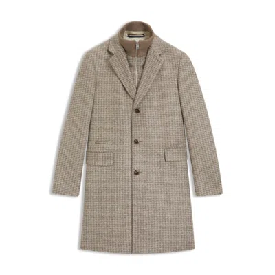Hugo Boss Slim-fit Coat With Detachable Inner In Burgundy