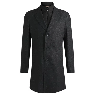 HUGO BOSS SLIM-FIT COAT WITH DETACHABLE ZIP-UP INNER