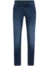 Hugo Boss Mens Regular Fit Chinos In Stretch-cotton Satin In Blue