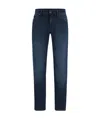 Hugo Boss Mens Regular Fit Chinos In Stretch-cotton Satin In Blue