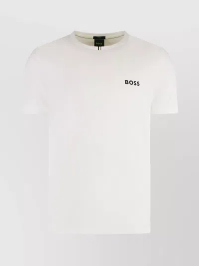 Hugo Boss Slim Fit Crew Neck T-shirt With Back Stripe Detail In White