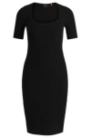Hugo Boss Boss Dukeva Midi Sheath Dress In Black