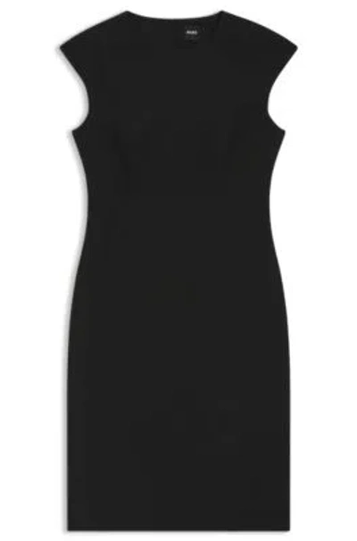 Hugo Boss Boss Dironah Virgin Wool Sheath Dress In Black