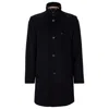 Hugo Boss Slim-fit Formal Coat In Virgin Wool And Cashmere In Blue
