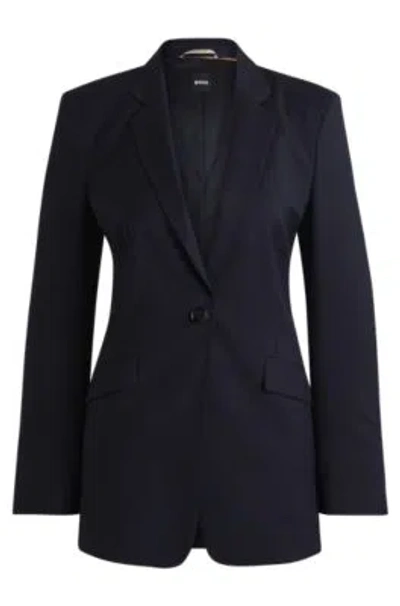 Hugo Boss Slim-fit Jacket In Dark Blue