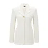 Hugo Boss Slim-fit Jacket In A Cotton Blend In White