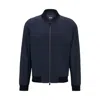 Hugo Boss Slim-fit Jacket In A Linen Blend In Blue