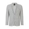 Hugo Boss Slim-fit Jacket In A Micro-patterned Linen Blend In Grey