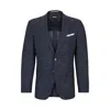 Hugo Boss Boss Hutson Slim Fit Navy Slub Wool Blend Sport Coat In Blue